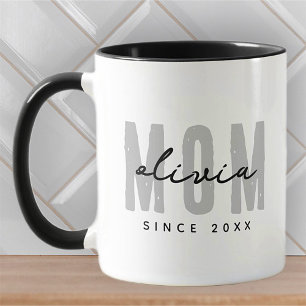 Mum Since 20XX Modern Simple Preppy Mug