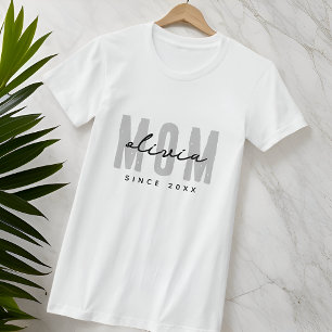 Mum Since 20XX Modern Simple Preppy T-Shirt
