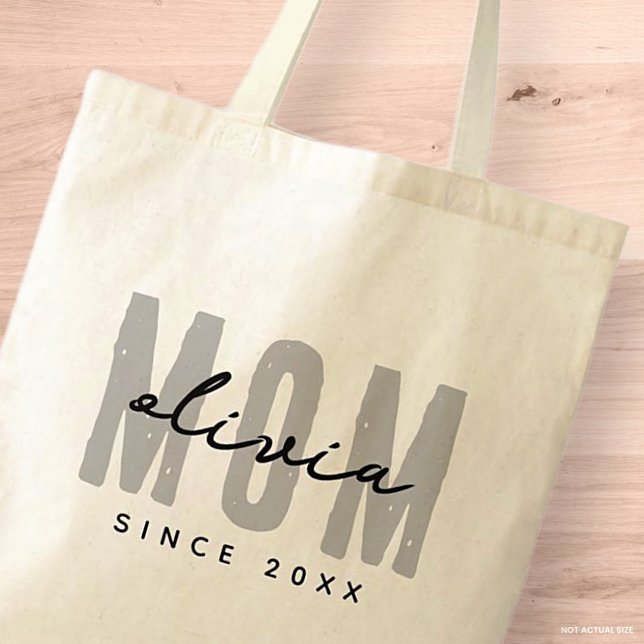 Mum Since 20XX Modern Simple Preppy Tote Bag (Creator Uploaded)