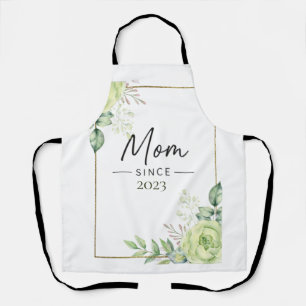 Mum Since Personalised Year Floral Handwritten  Apron