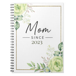Mum Since Personalised Year Floral Handwritten Notebook