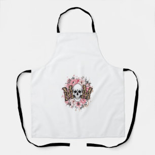 Mum Skull Mama Leopard Skull Apron