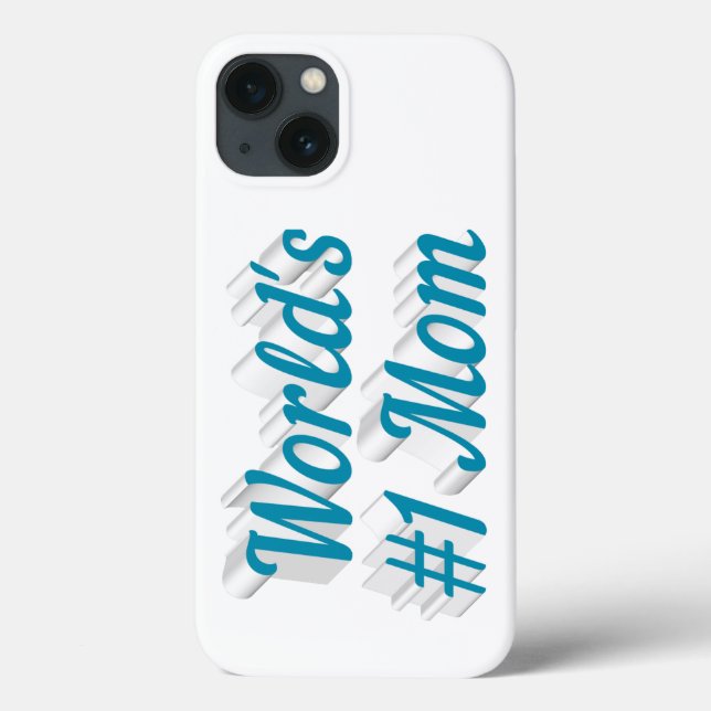 Mum sky blue text  iPhone case (Back)