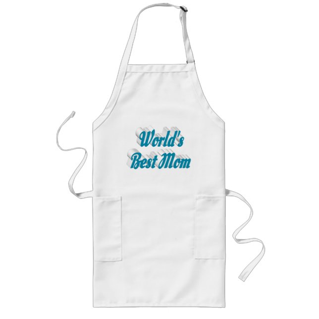 Mum Sky blue typography Mothers Day Long Apron (Front)