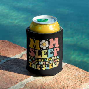 Mum Sleep Funny Mother's Day Groovy Retro Can Cooler