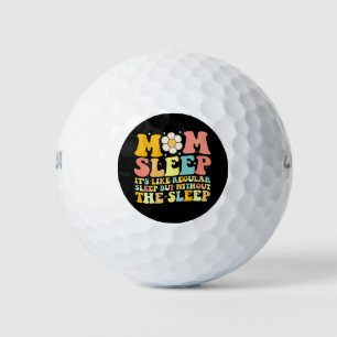 Mum Sleep Funny Mother's Day Groovy Retro Golf Balls