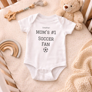 Mum Soccer Fan Baby Name Custom Bodysuit