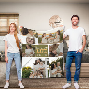 Mum Soft Cosy Photo Sleeping Fleece Blanket