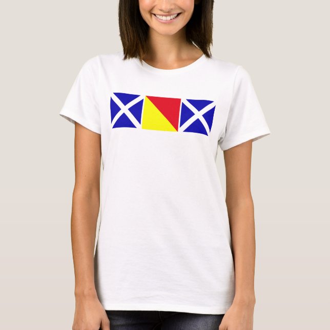 Mum Spelled out in Nautical Flags T-Shirt (Front)