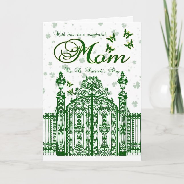 Mum St. Patrick's Day Card - Clover Gate And Butte (Front)