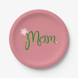 Mum Strawberry Pink Paper Plate