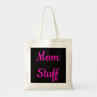 Mum Stuff Tote Bag - Black & Hot Pink