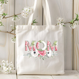 Mum Stylish Modern Floral Botanical Flowers Tote Bag