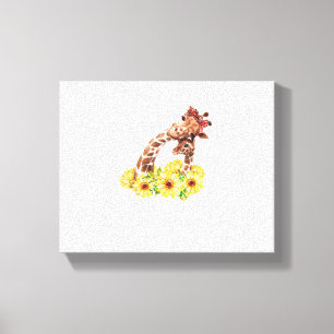 Mum Sunflower Gift Safari Africa Animal Kids Baby Canvas Print