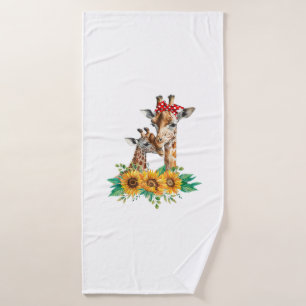 Mum Sunflower Safari Africa Animals Kids Cute Baby Bath Towel