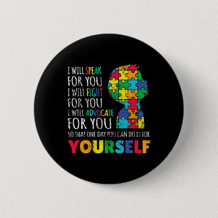 Mum Support Autism Awareness Autistic Boy Son Puzz 6 Cm Round Badge