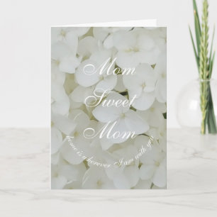 Mum Sweet Mum or Your Text Elegant White Flowers Card