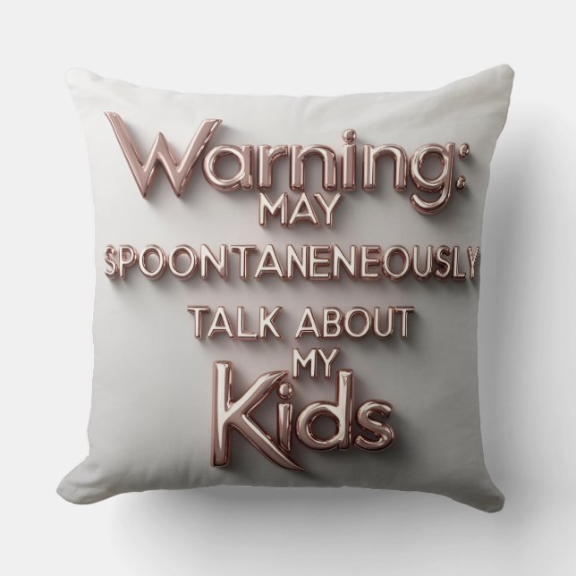 Mum Talk Alert - Liquid Metal 3D Cushion (Front)
