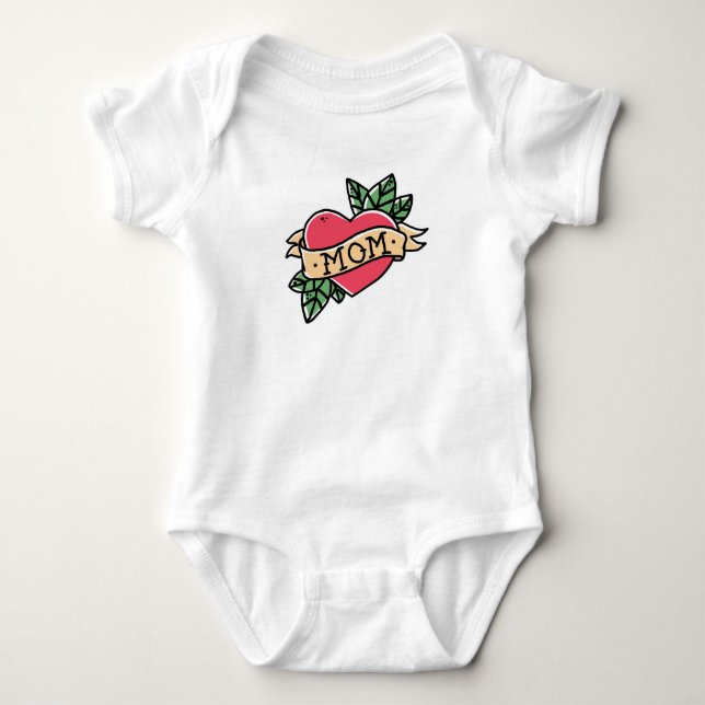Mum Tattoo Baby Bodysuit (Front)