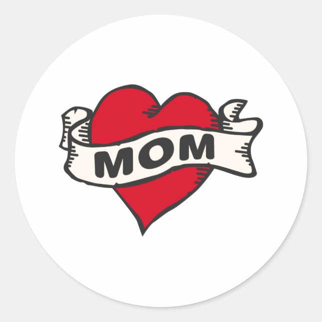 Mum Tattoo Classic Round Sticker (Front)