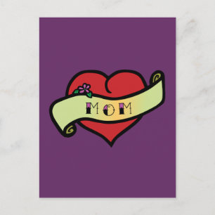 Mum Tattoo Heart Postcard