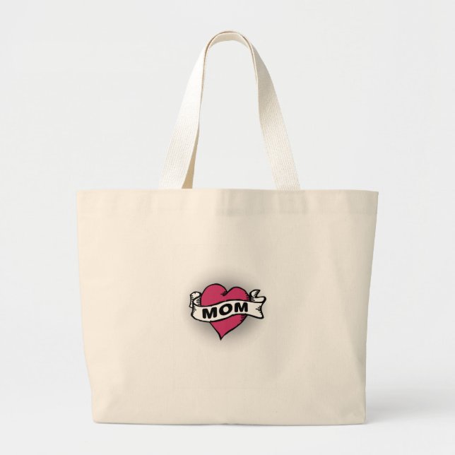Mum Tattoo Large Tote Bag (Front)