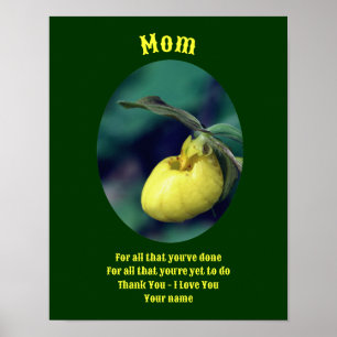Mum Thank You Love Lady Slipper Personalised Poster