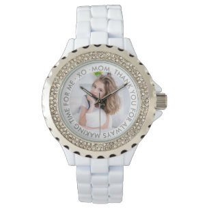 Mum Thank You Photo White Grey Watch