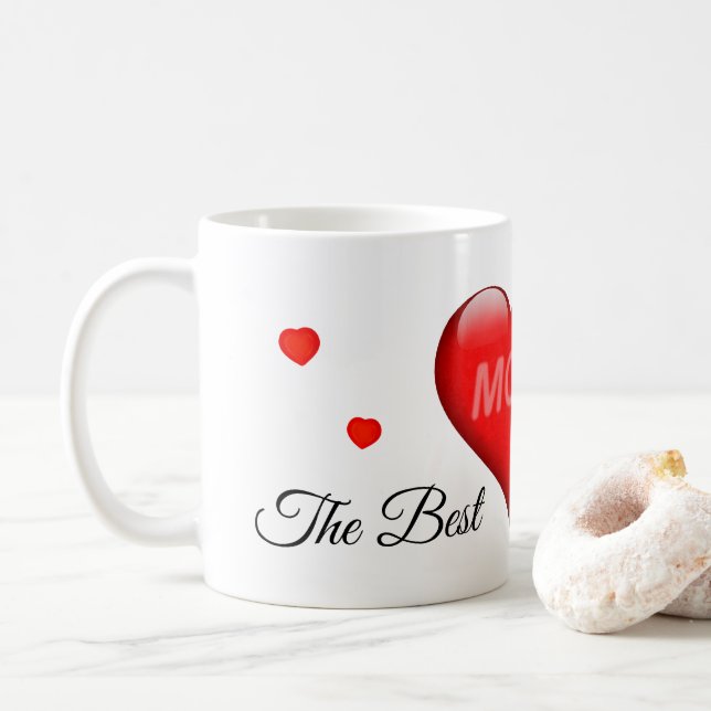 Mum - "The Best" with hearts Coffee Mug (With Donut)
