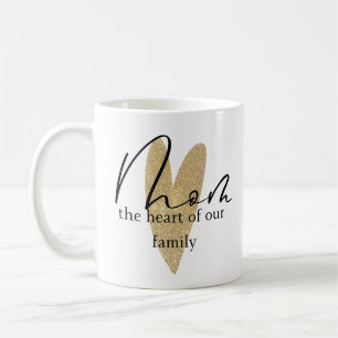Mum: the heart of our family coffee mug
