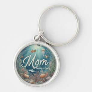 Mum: The Heart of Our Family - Premium Round Key Ring