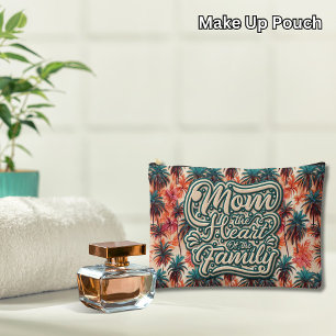Mum the Heart of the Family Tropical Pattern Accessory Pouch