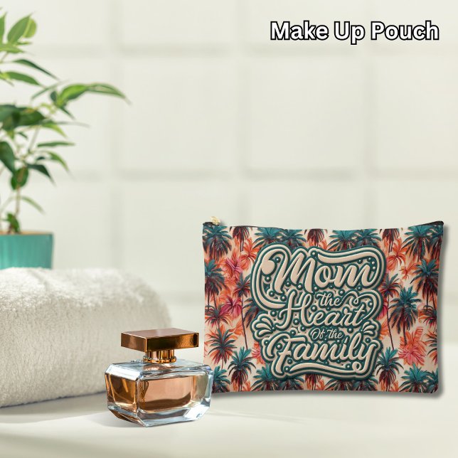 Mum the Heart of the Family Tropical Pattern Accessory Pouch (Creator Uploaded)