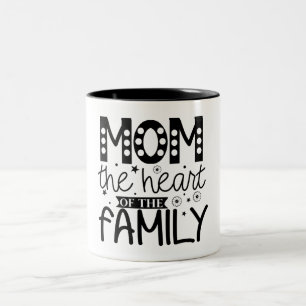 Mum the Heart of the Family Two-Tone Coffee Mug