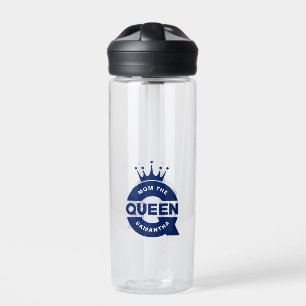 Mum The Queen Blue Creative Typography Water Bottle