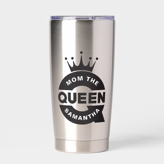 Mum The Queen Creative Typography Insulated Tumbler (Front)