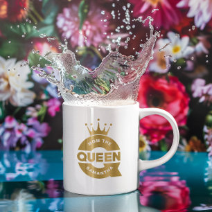 Mum The Queen Gold Creative Typography Coffee Mug
