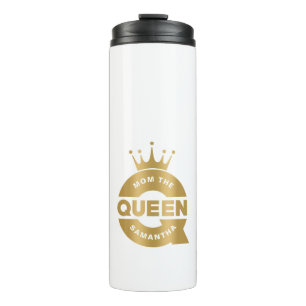 Mum The Queen Gold Creative Typography Thermal Tumbler