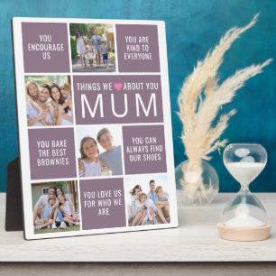 Mum Things We Love About You Photo Collage Plaque