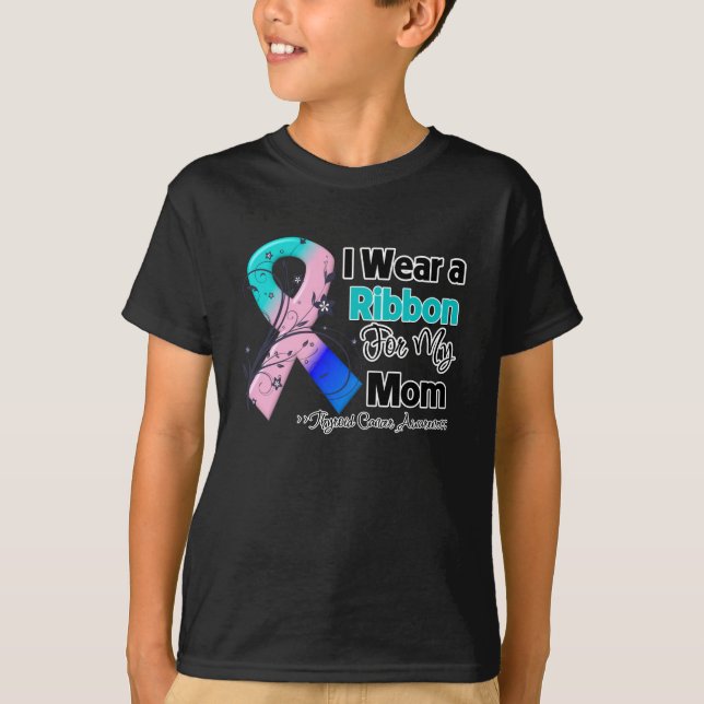Mum - Thyroid Cancer Ribbon T-Shirt (Front)