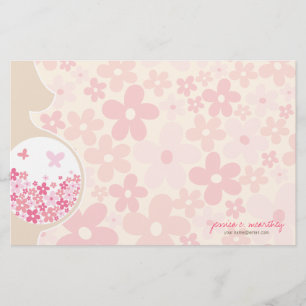 Mum To Be   Baby Girl Thank You Note Stationery