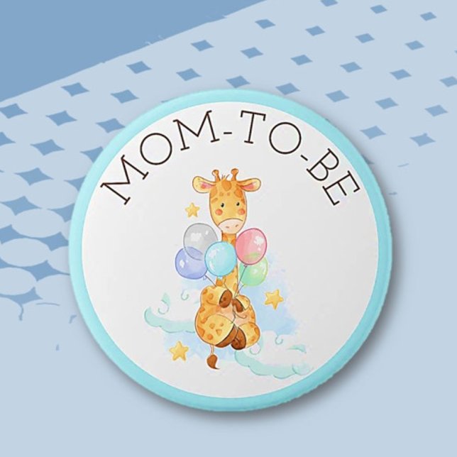 Mum To Be Baby Shower Giraffe Button (Creator Uploaded)