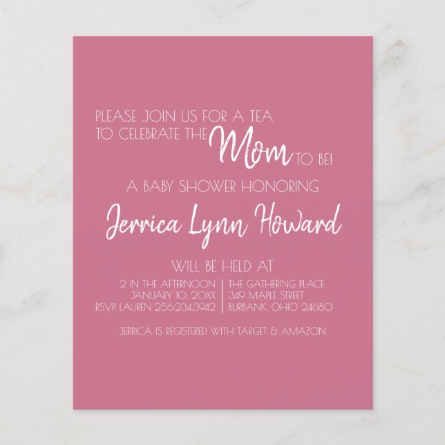 Mum-To-Be Baby Shower Invitation Flyer (Front)