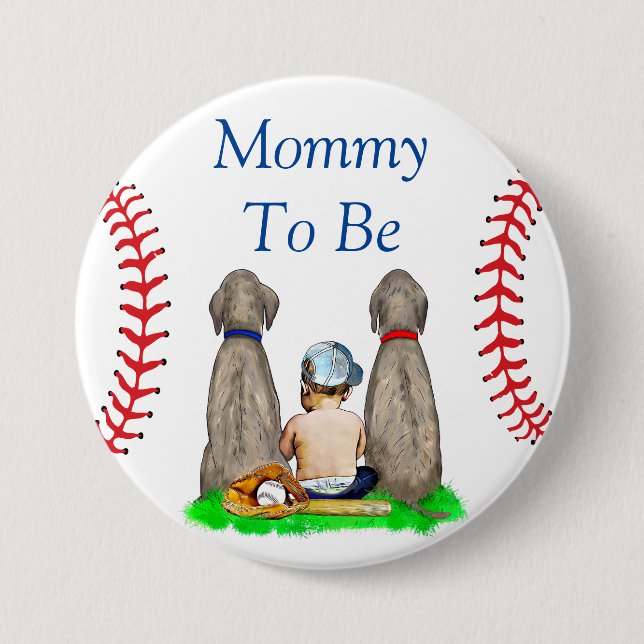 Mum to Be | Baseball Themed Boy's Baby Shower 7.5 Cm Round Badge (Front)