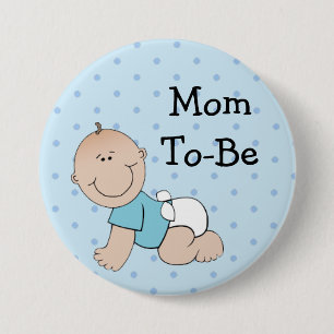 Mum To Be Blue Baby Boy Baby Shower Button