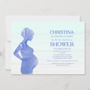 Mum To Be Blue Baby Shower Invitation