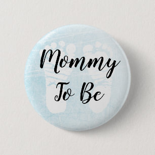 Mum to be blue Footprints Baby Shower 6 Cm Round Badge