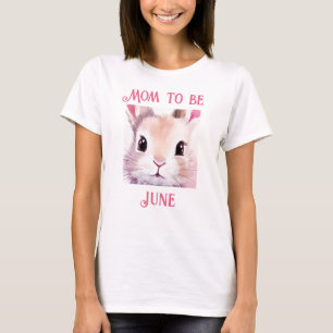 Mum to be bunny watercolor pink T-Shirt
