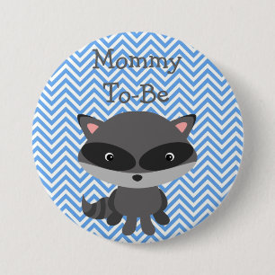Mum To Be Button Racoon Woodlands Theme