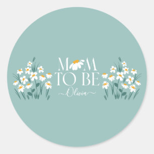 Mum to be daisy floral baby shower new baby gift classic round sticker